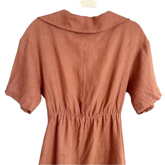 Nanushka Taiga Linen Mini Dress Small Brown NEW - Picture 5 of 9